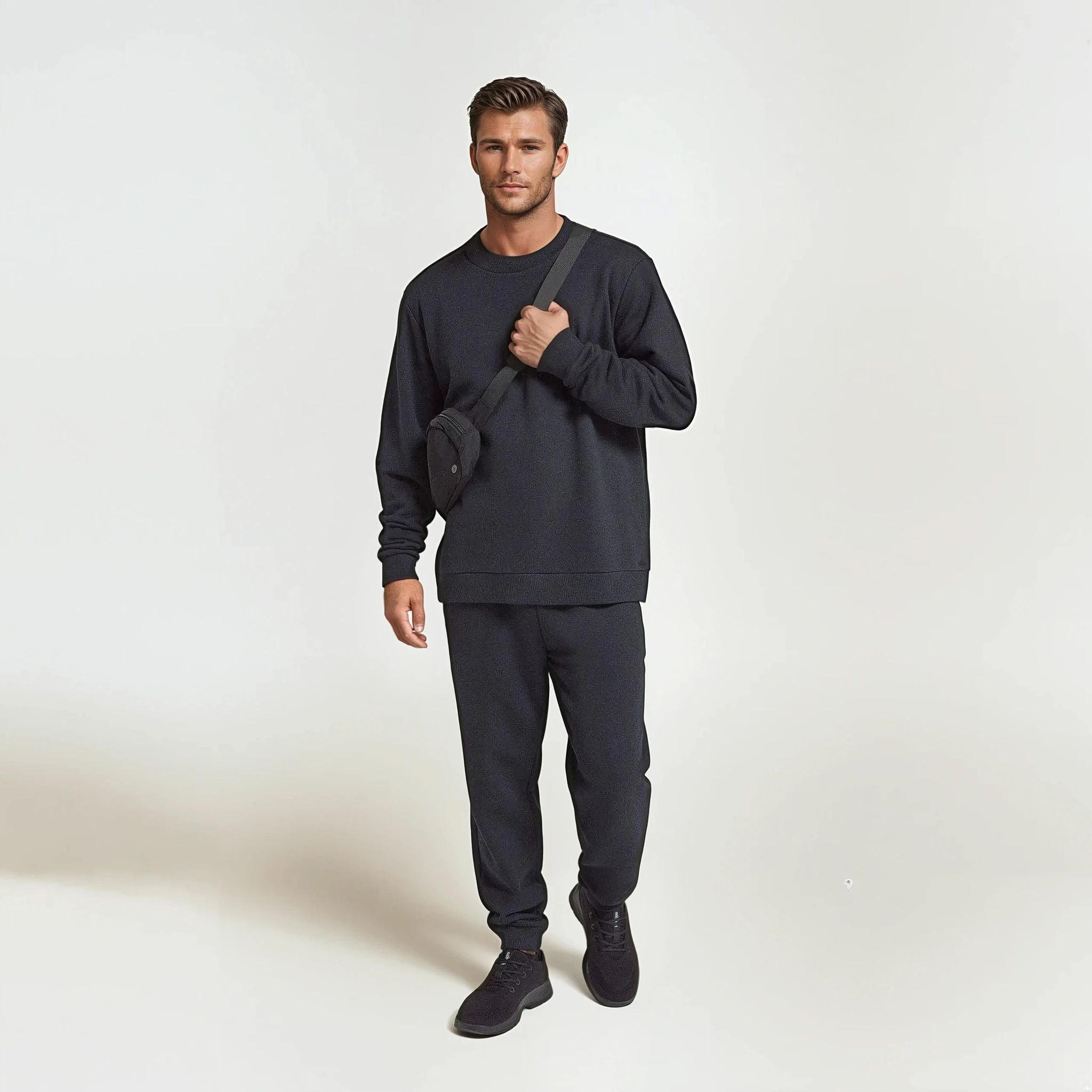 Men's Merino Blend Sweatshirt - True Black - Image 2