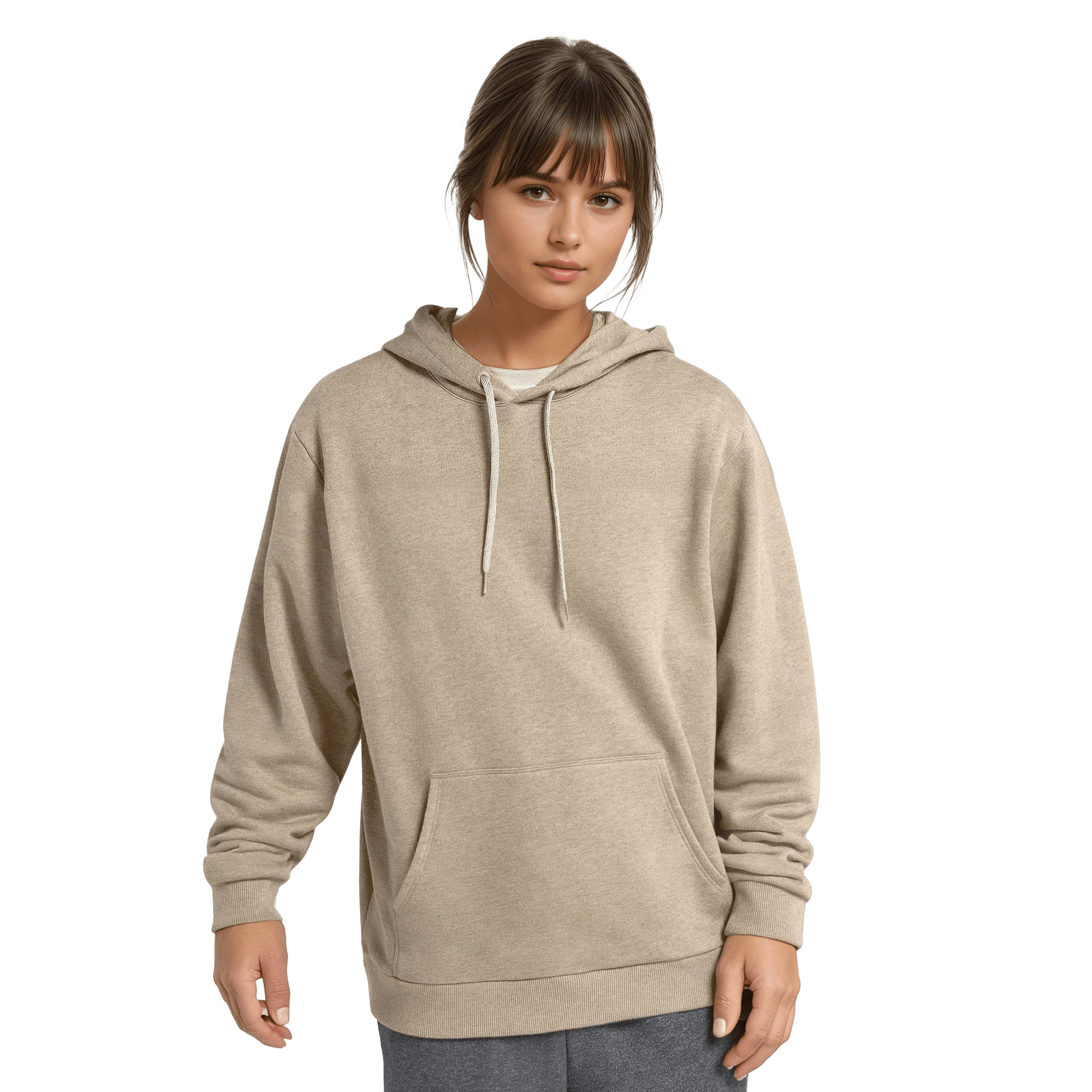 Unisex Merino Blend Hoodie - Rugged Beige - Image 4