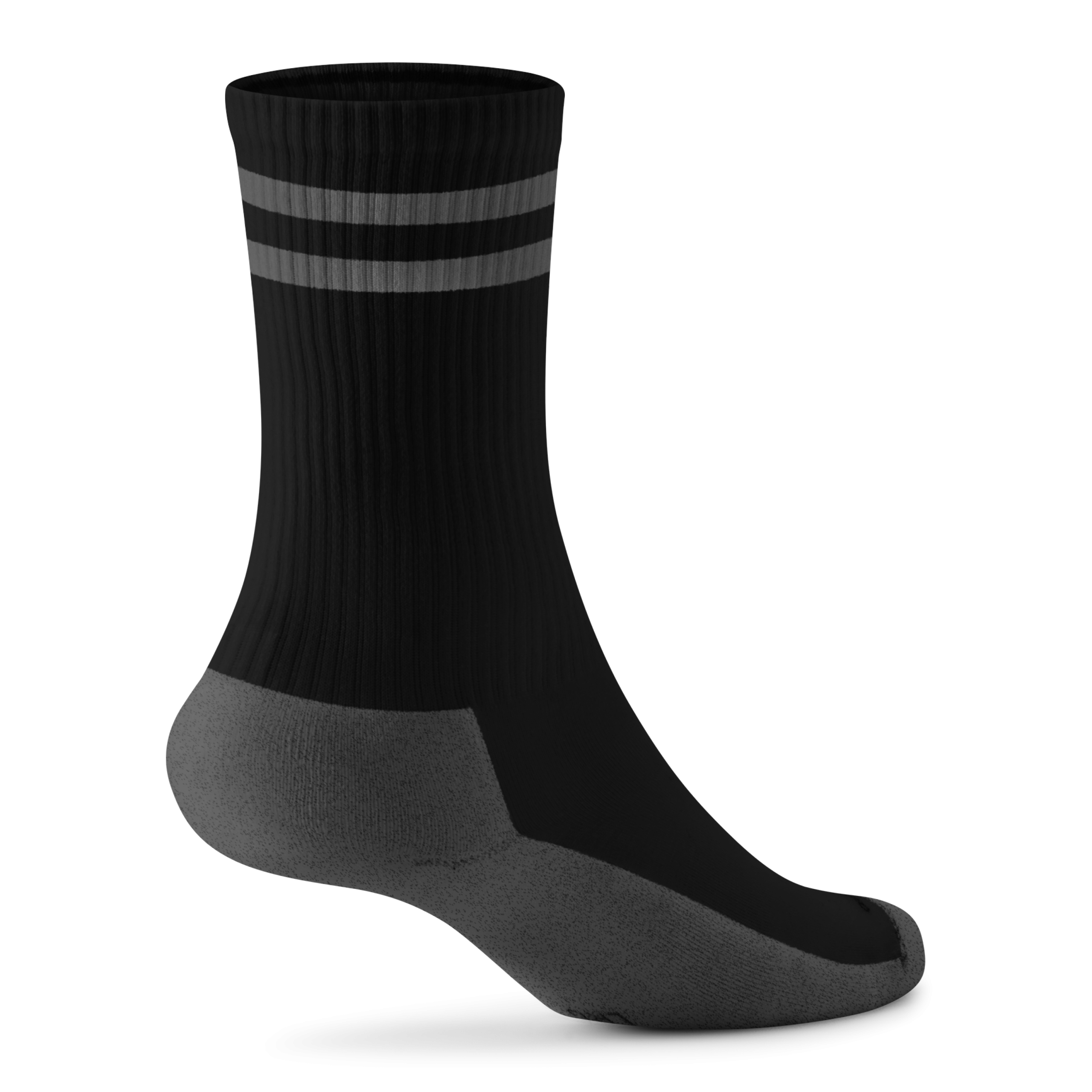 Anytime Crew Sock - Natural Black/Dark Grey Stripe - Image 2