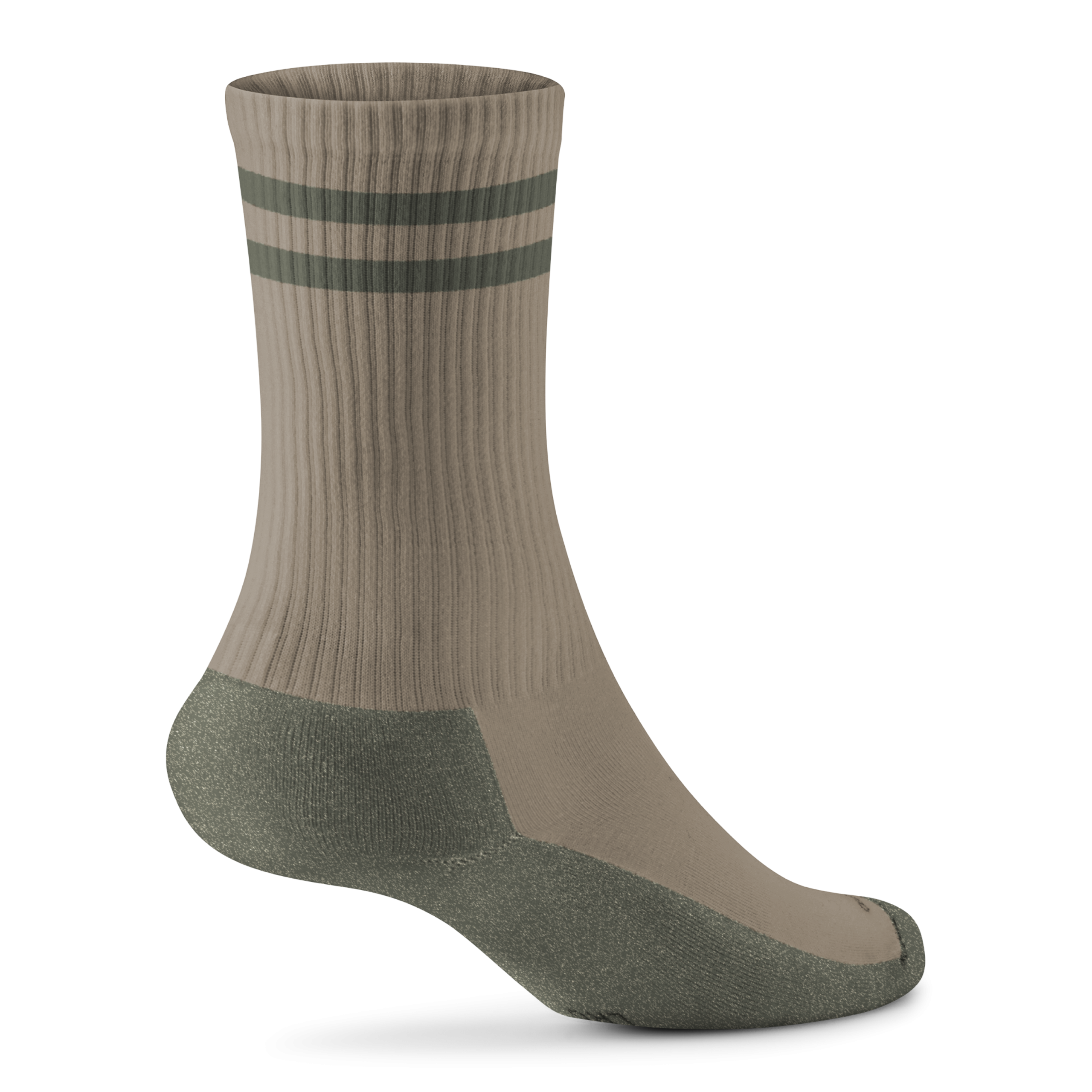 Anytime Crew Sock - Rugged Beige/Thunder Green Stripe - Image 2