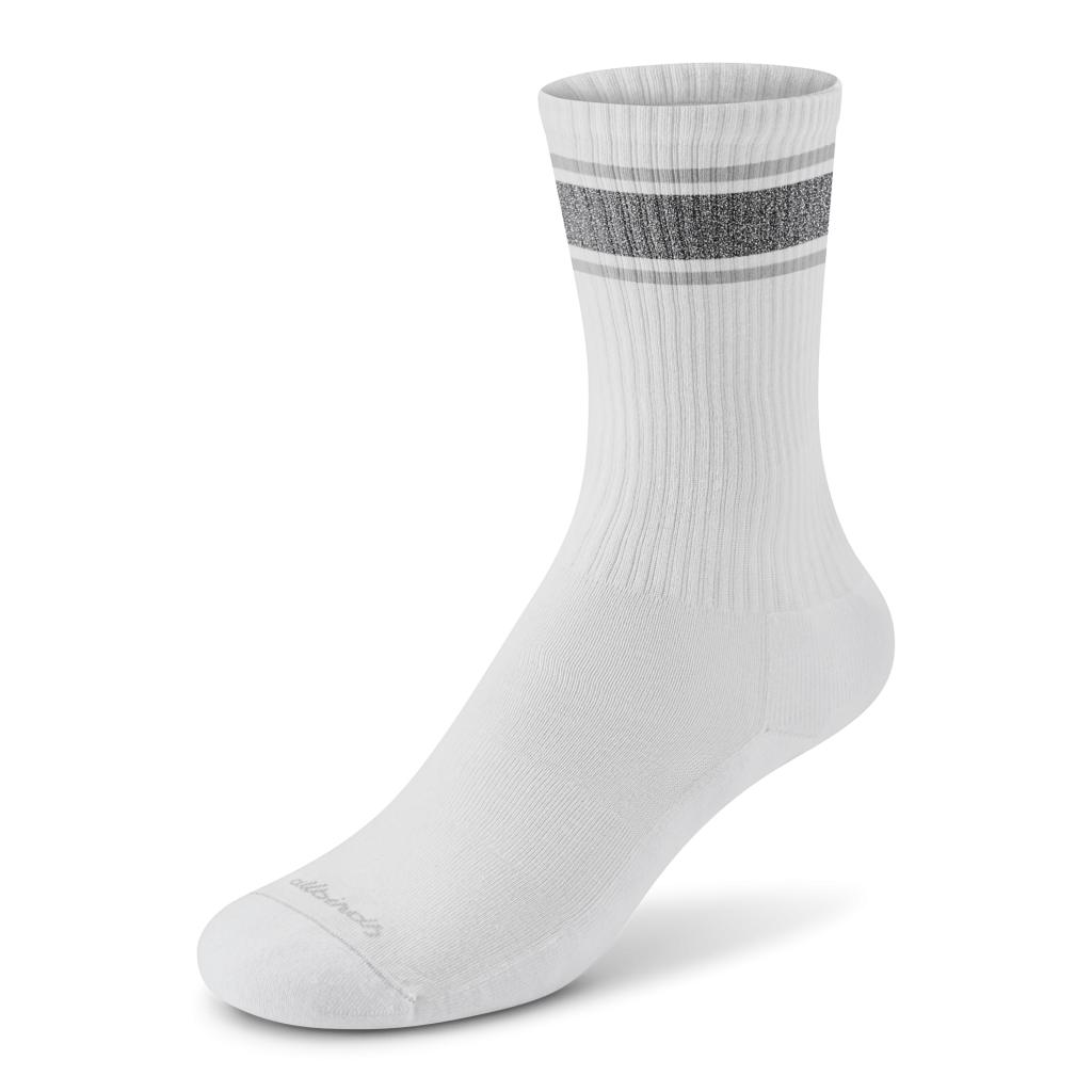 Anytime Crew Sock - Blizzard. Natural Grey Heather (Light Grey Sole)