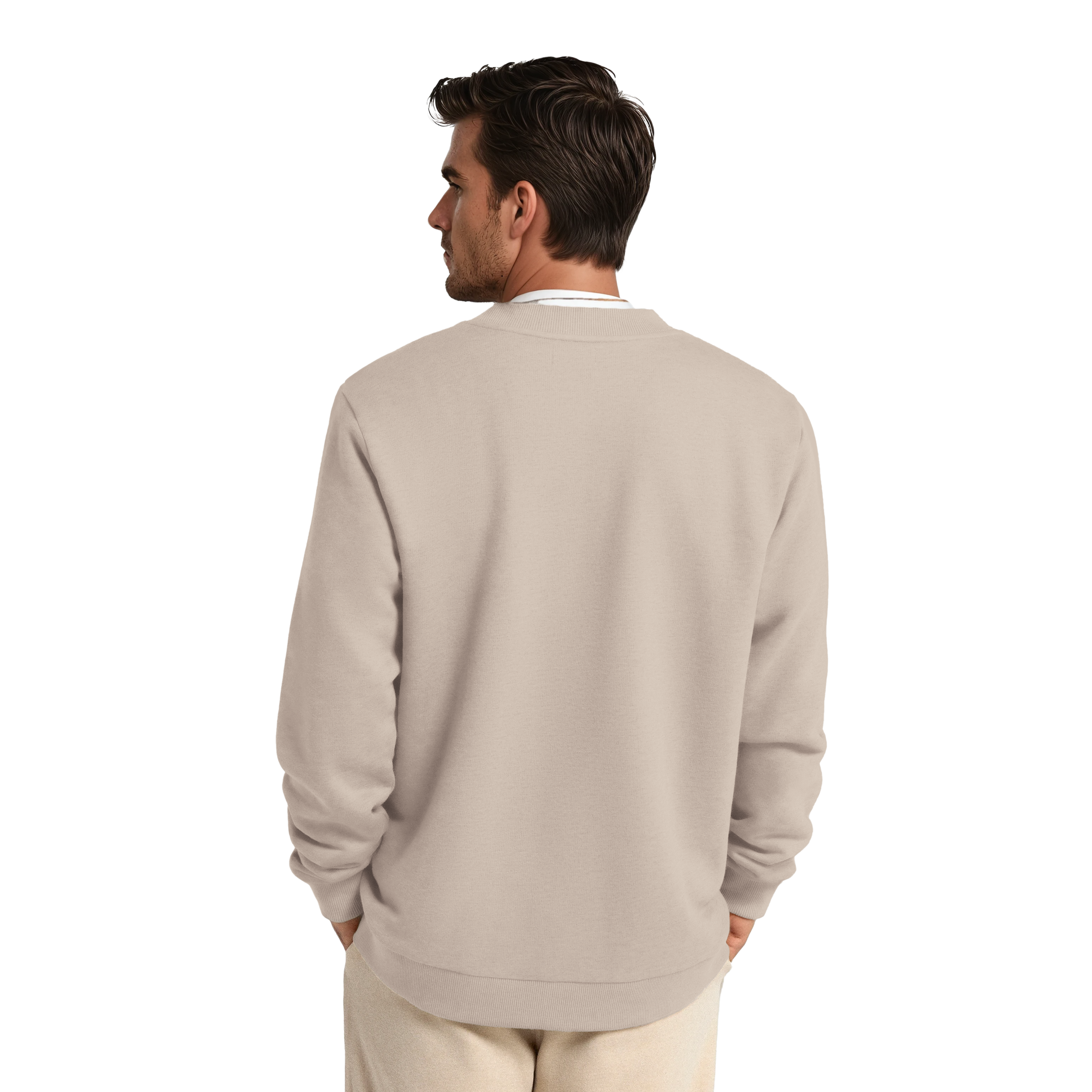 Men's Merino Blend Sweatshirt - Mushroom - Image 2