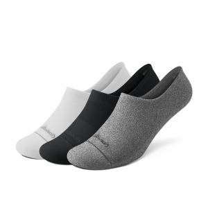 Anytime No Show Heel Grip Sock - Blizzard. Natural Black. Natural Grey Heather