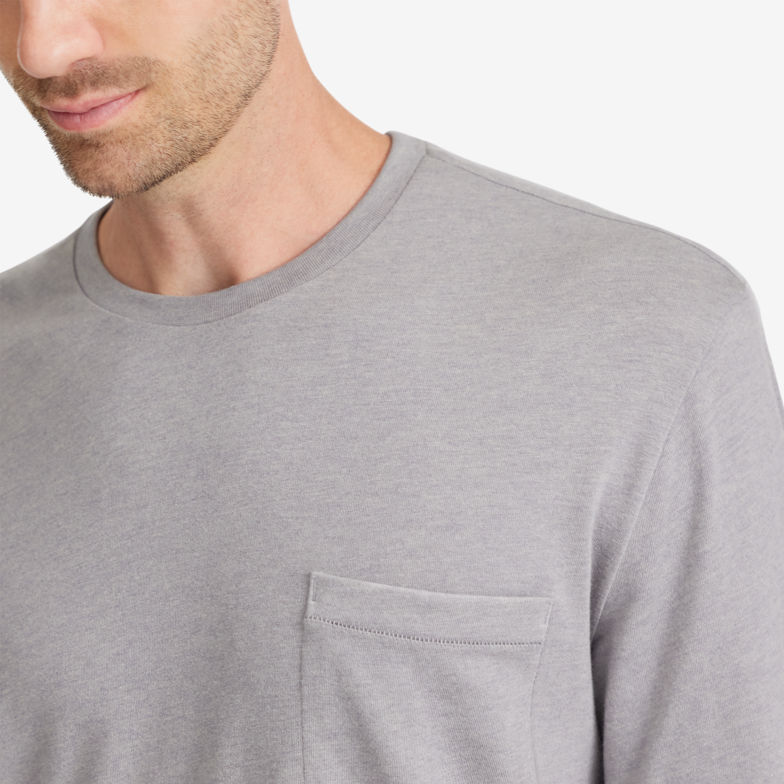 Men's Soft Merino Long Sleeve Tee - Medium Grey - Image 2